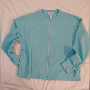 St Clair sweat shirt zip up font size  XL  jacket teal color